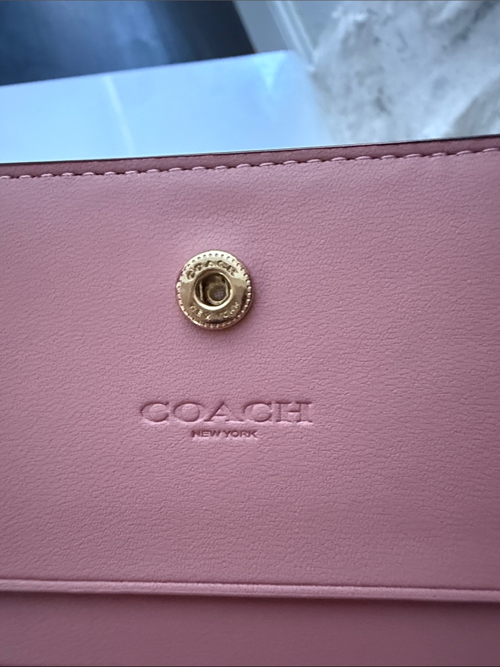 COACH Powder Pink Snap Wallet Signature Canvas - Picture 8 of 10